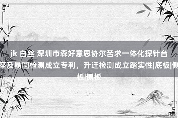 jk 白丝 深圳市森好意思协尔苦求一体化探针台基座及晶圆检测成立专利，升迁检测成立踏实性|底板|侧板