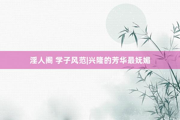 淫人阁 学子风范|兴隆的芳华最妩媚