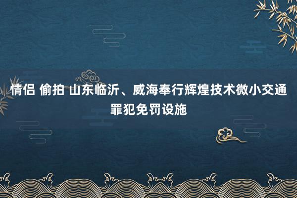 情侣 偷拍 山东临沂、威海奉行辉煌技术微小交通罪犯免罚设施